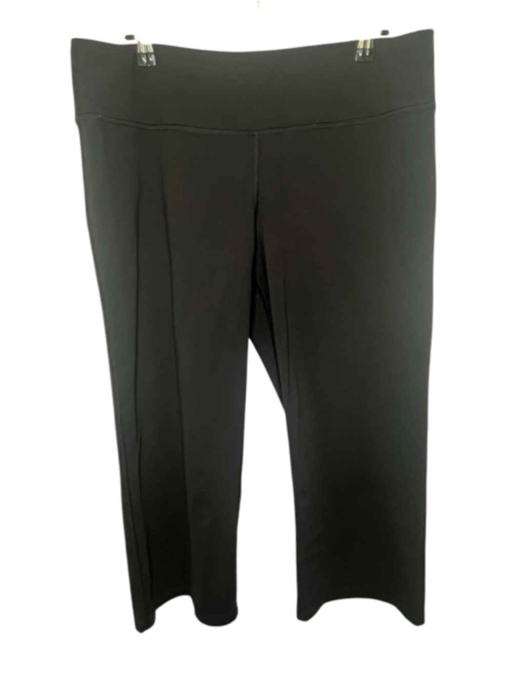 prAna Black Cropped Capri Wide Waistband Athletic Yoga Pants